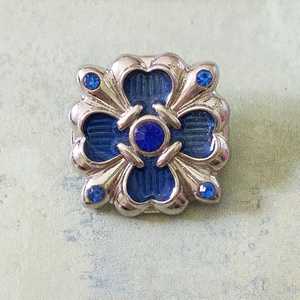 Square blue snap for Snap jewelry